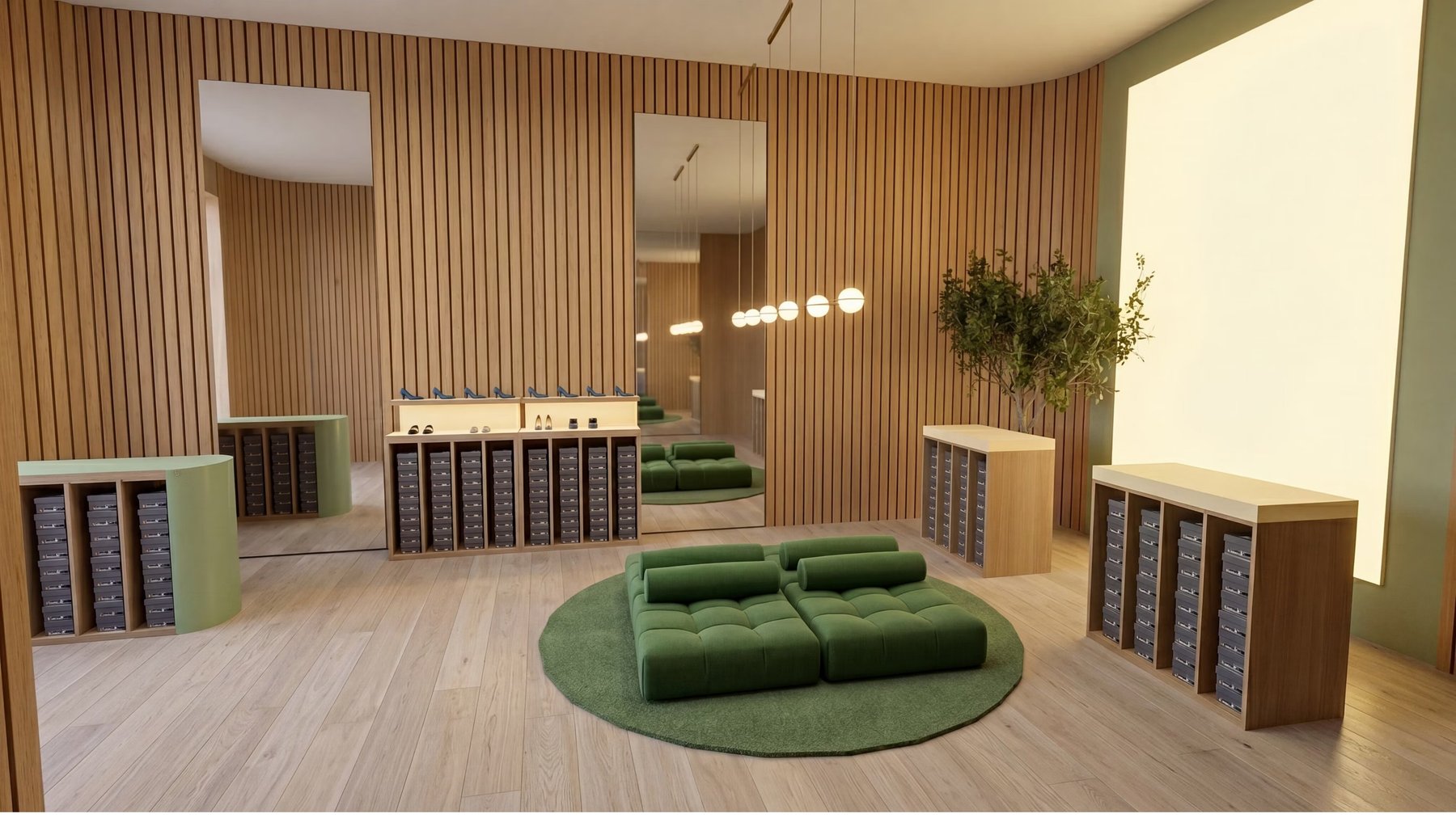 The Annex — interior with green velvet seating