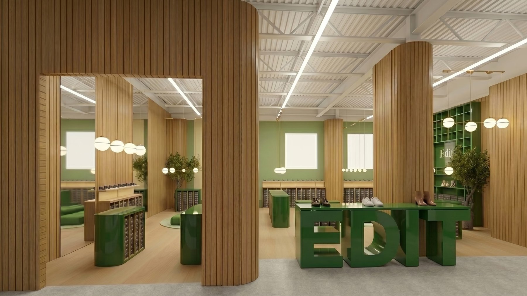 The Pavilion — interior with EDIT sculptural bench